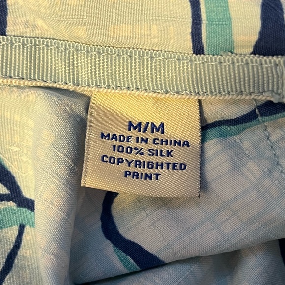 Men’s TOMMY BAHAMA Blue Swirl Short Sleeve Shirt 100% Silk sz M - Picture 8 of 10